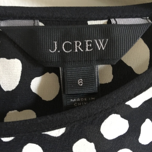 J. Crew Pebble Print Black & Cream Silk Tie Size 6 - Picture 6 of 8